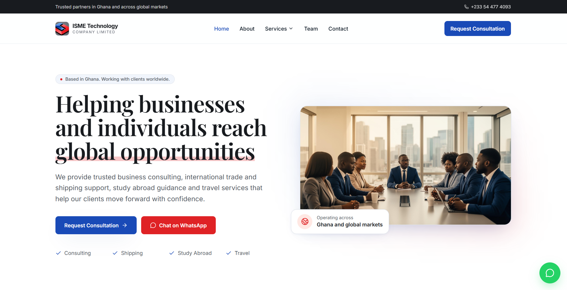 ISME Technology Website mockup